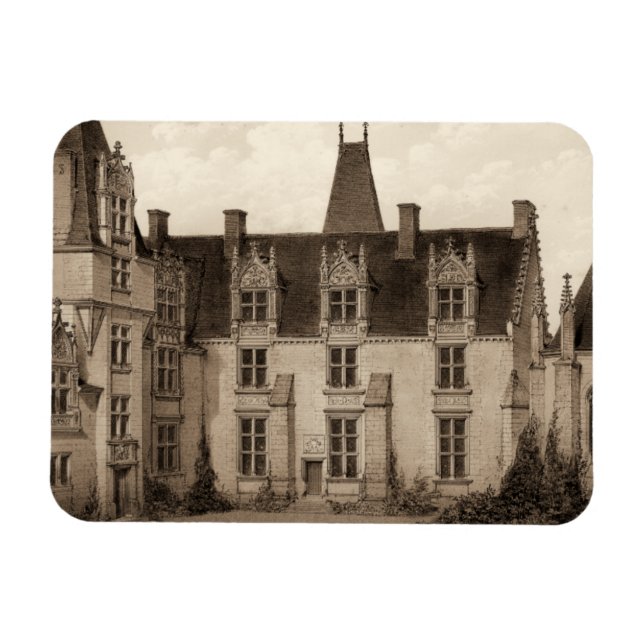Snygg Fransk Chateau i Sepia Tones Magnet (Horisontell)