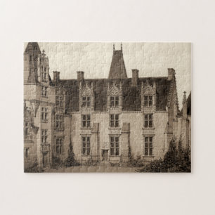 Snygg Fransk Chateau i Sepia Tones Pussel