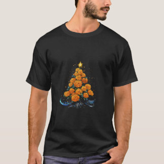 Snygg Fransk Marigold Julgran Julafton Star T Shirt