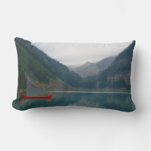 Snygg, fredlig Sjö Red Canoe Boat Lumbarkudde