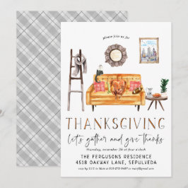 Snygg Friendsgiving Thanksgiving-middagsinbjudan Inbjudningar