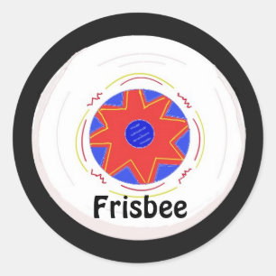 Snygg frisbeedesign runt klistermärke