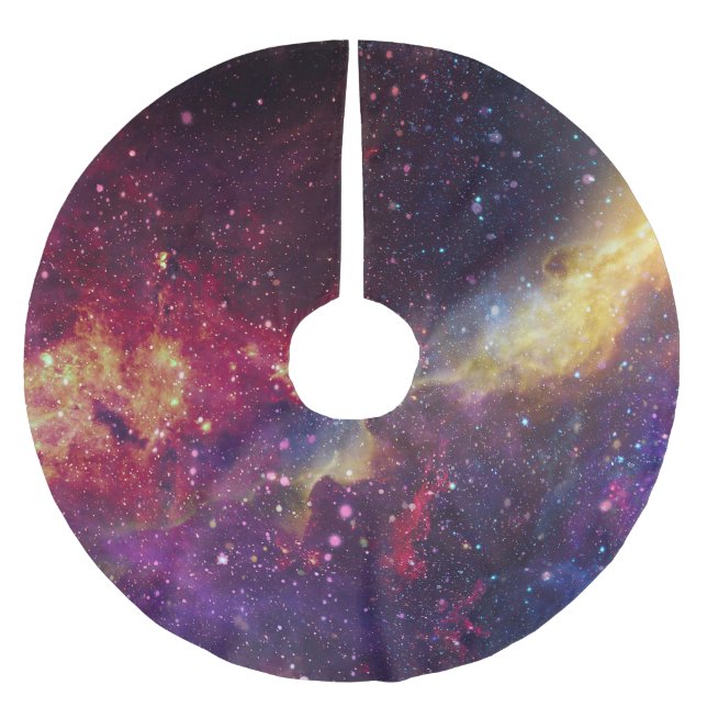 Snygg galaxi, nebuli, stjärnan himlar. julgransmatta borstad polyester (Framsidan)