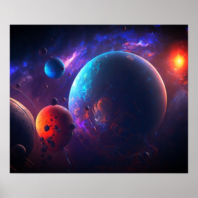 Snygg Galaxy Rymden Cosmic Universe Poster (Framsidan)