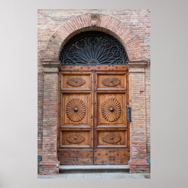 Snygg gammal dörr i Toscana, Italien Poster (Framsidan)