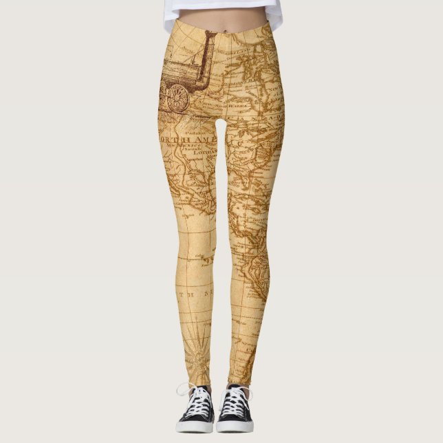 Snygg gammal karta leggings (Framsida)