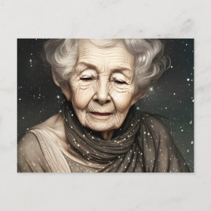 Snygg gammal kvinna av Stardust Digital Art Vykort