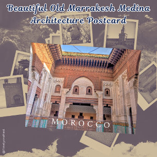 Snygg gammal Marrakesh Medina Architecture Vykort
