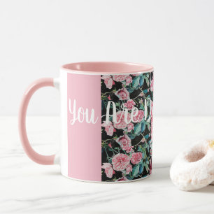 Snygg gammal Rosa ros du är nära älskad Mugg