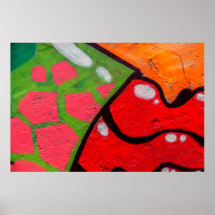 Snygg gatukonst av graffiti. ABSTRAKT FÄRG c Poster