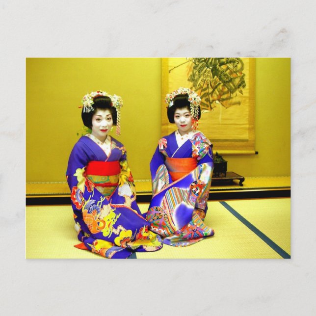 Snygg Geishas/Hälsning från Japan Vykort (Framsida)