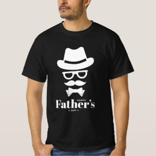 Snygg gentleman Ansikte med Hat, sunglass, Mustach T Shirt