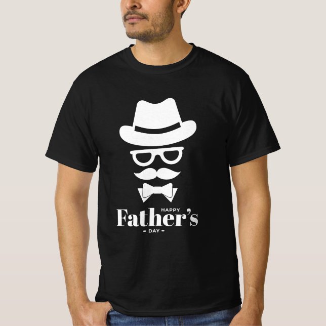 Snygg gentleman Ansikte med Hat, sunglass, Mustach T Shirt (Framsida)
