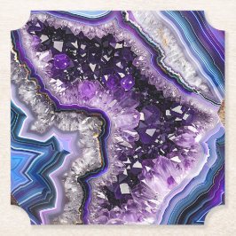 Snygg Geode med Amethyst Crystals & Agate Underlägg Papper