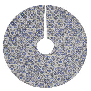 Snygg geometri julgransmatta borstad polyester