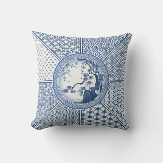 Snygg Geometric Blooming Cherry Garden Kudde (Framsida)