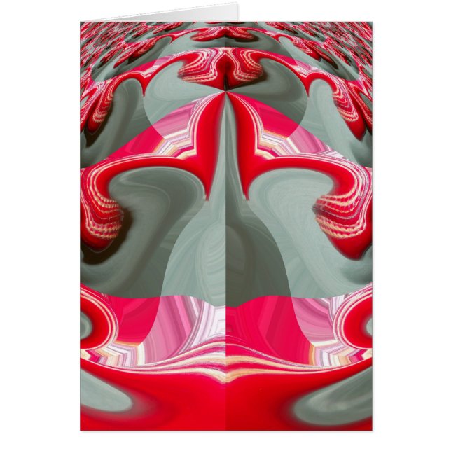 Snygg Geometric Red Ash Grått Motif Art Design Hälsningskort (Framsidan)