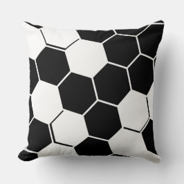 Snygg geometrisk hexagon vit & svart kudde