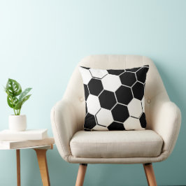 Snygg geometrisk hexagon vit & svart kudde