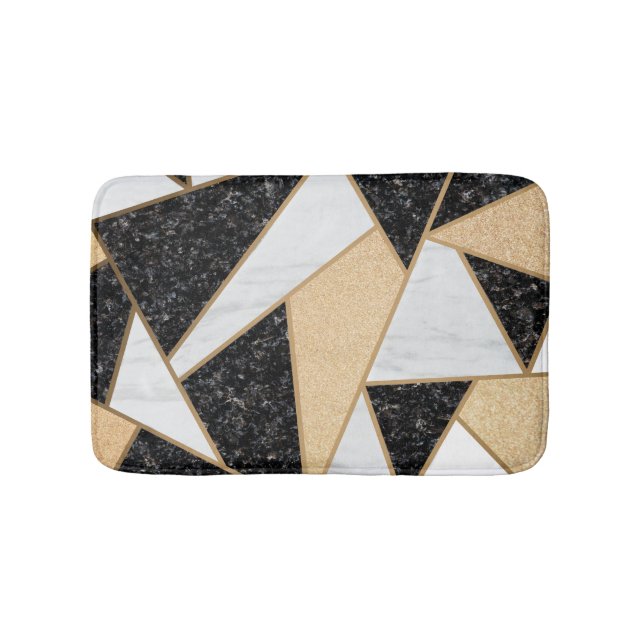 Snygg geometrisk marmor badrumsmatta (Framsidan)