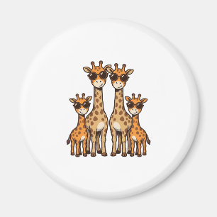 Snygg Giraff Familj Solglasögon Vintage Gravyr T Magnet