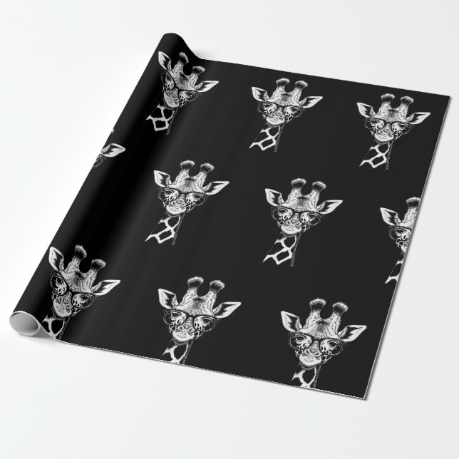 Snygg Giraff Grafisk Ledig Sommar Rolig Söt Animer Presentpapper (Utrullad)