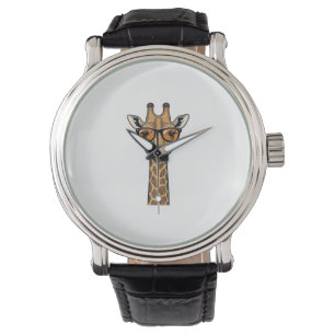 Snygg Giraff Solglasögon Vintage Graverad Tröja De Armbandsur