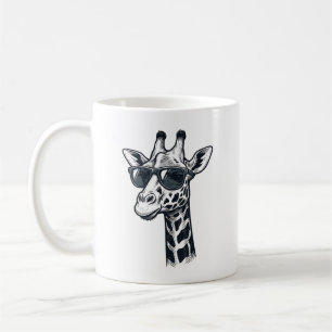 Snygg Giraff Solglasögon Vintage Gravering T-Shirt Kaffemugg