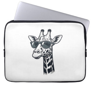 Snygg Giraff Solglasögon Vintage Gravering T-Shirt Laptop Fodral