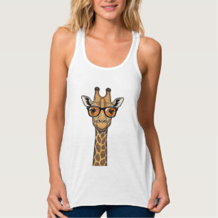 Snygg Giraff Solglasögon Vintage Gravyr Tröja De Linne Med Racerback