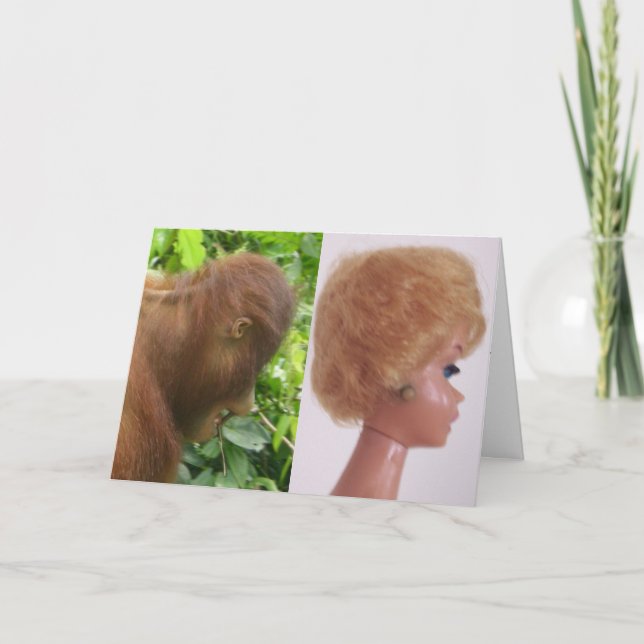 Snygg Girl Orangutan Hairdo Kort (Framsida)