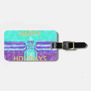 Snygg Glad helg Blue Cyan-vektordesign Bagagebricka
