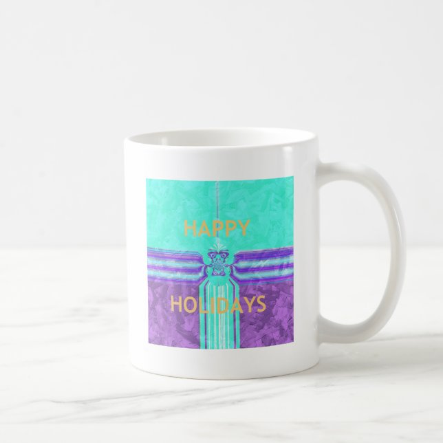 Snygg Glad helg Blue Cyan-vektordesign Kaffemugg (Höger)