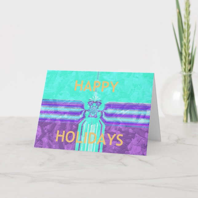 Snygg Glad helg Blue Cyan-vektordesign Kort (Framsida)