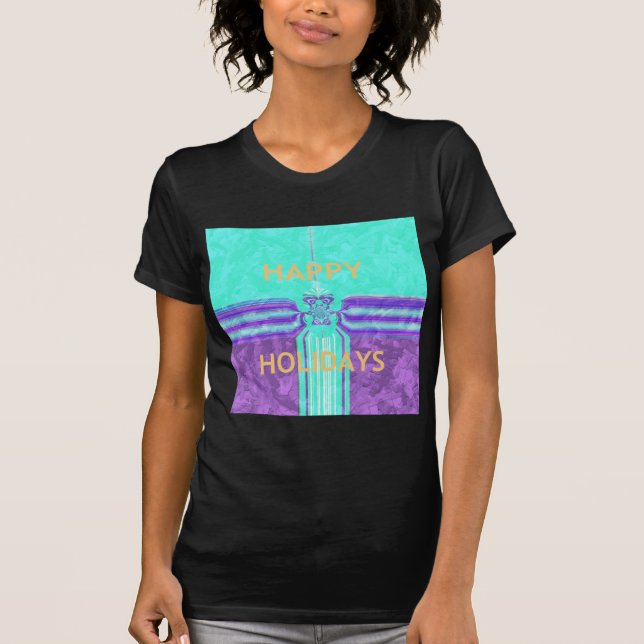 Snygg Glad helg Blue Cyan-vektordesign T-shirt (Framsida)