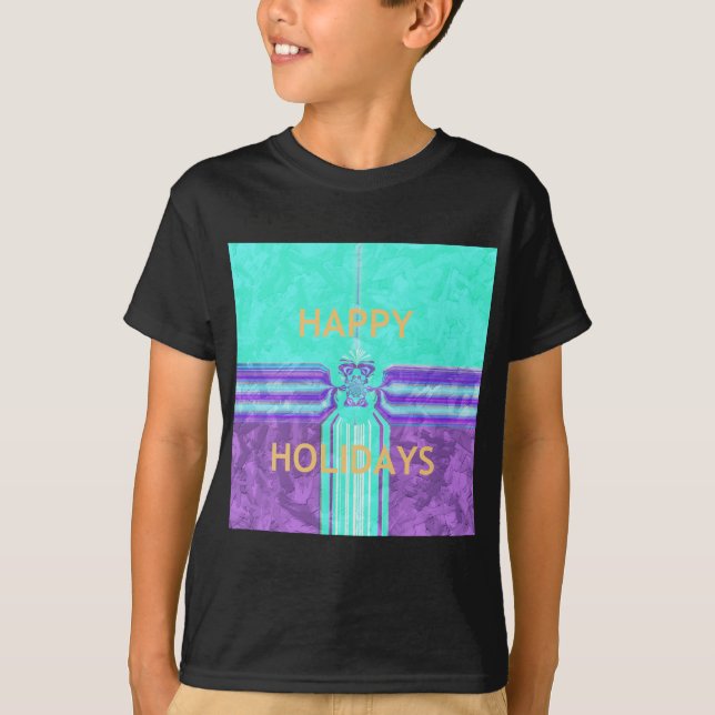 Snygg Glad helg Blue Cyan-vektordesign T-shirt (Framsida)