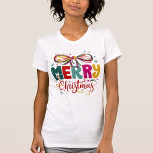 Snygg glad jul Coquette Bow Xmas T Shirt