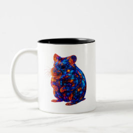 Snygg Glowing Hamster Art Två-Tonad Mugg