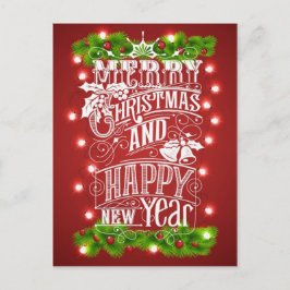 Snygg God jul och nyårstypografi Helg Vykort