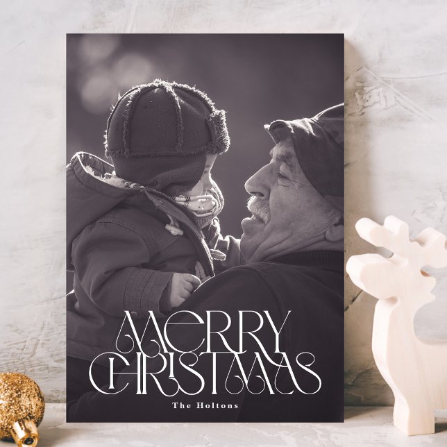 Snygg God jul Snyggt Typography Photo Julkort (Skapare uppladdad)