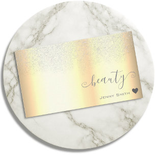 Snygg Golden Design med Silver Glitter Rain Visitkort