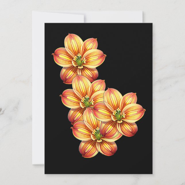 Snygg Golden Lily Inbjudningar (Framsida)