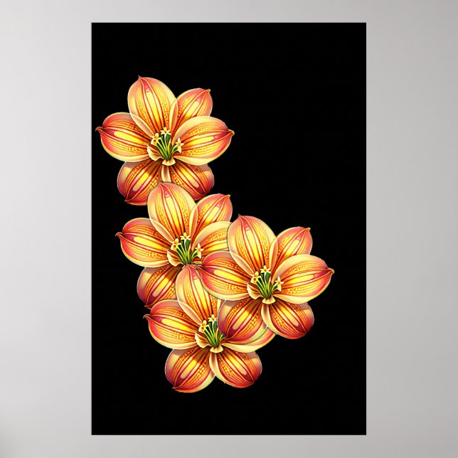 Snygg Golden Lily Poster (Framsidan)