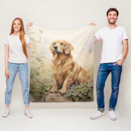 Snygg Golden Retriever Fleecefilt