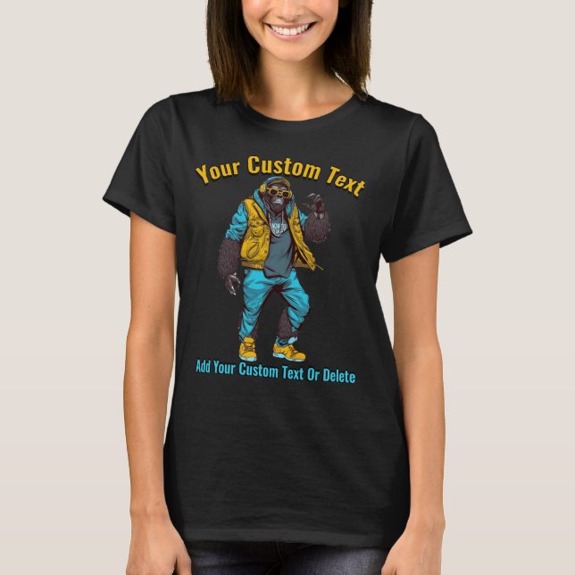 Snygg Gorilla Trendig Mode Vilda Djur T Shirt (Framsida)
