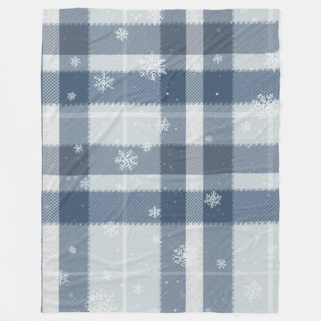 Snygg grå minimalistisk rutig flytblanket fleecefilt (Framsidan)