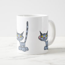 Snygg Grå Tecknad Katt