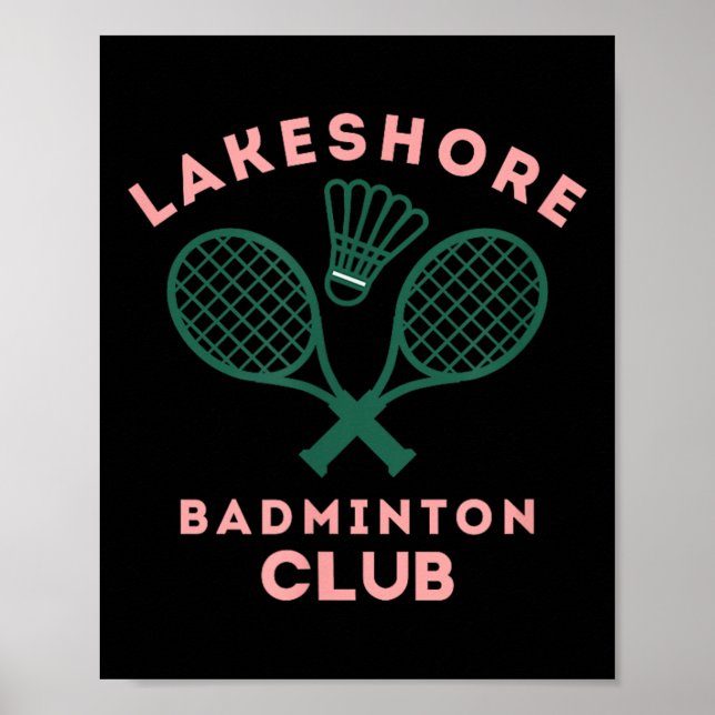 Snygg grafik för badmintonklubb vid sjön  poster (Framsidan)