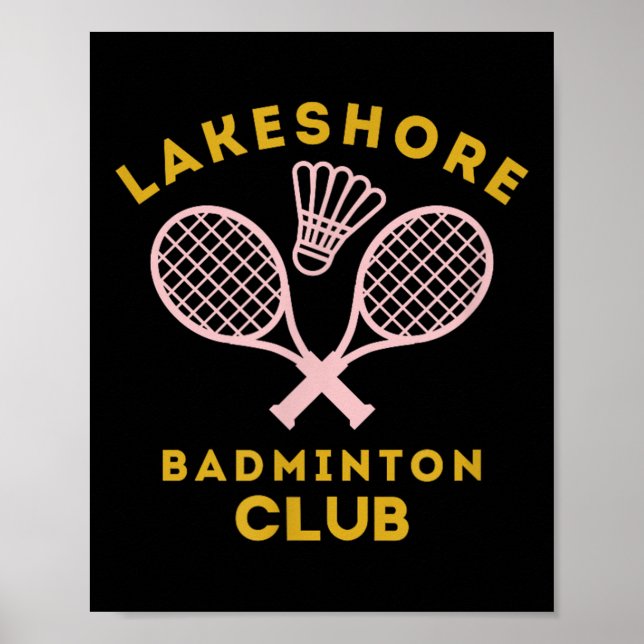 Snygg grafik för badmintonklubb vid sjön  poster (Framsidan)