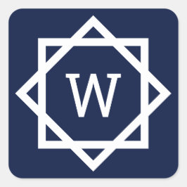 Snygg Grafisk Kant Monogram Fyrkantigt Klistermärke